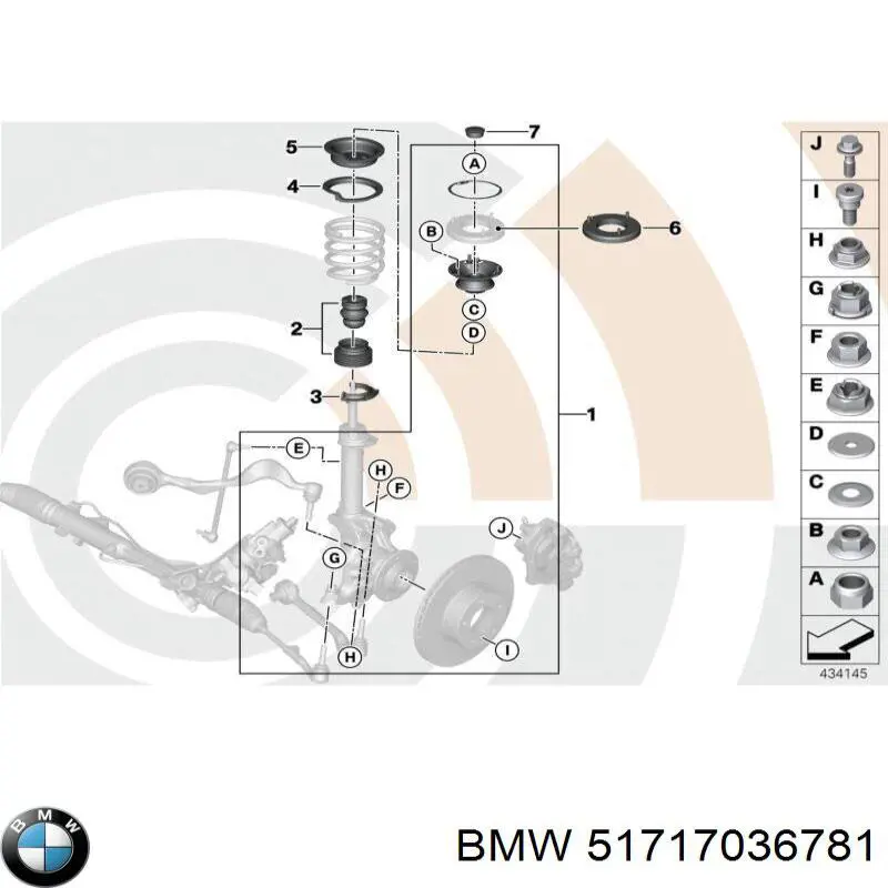 Купить 51717036781 BMW Верхний кронштейн опоры амортизатора передней
