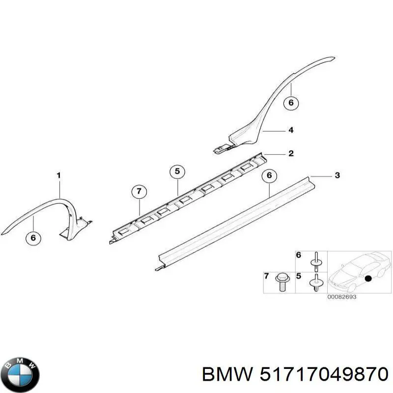 51717049870 BMW Расширитель заднего крыла, правый