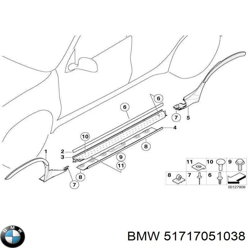 51717051038 BMW Расширитель (накладка) арки переднего крыла правый