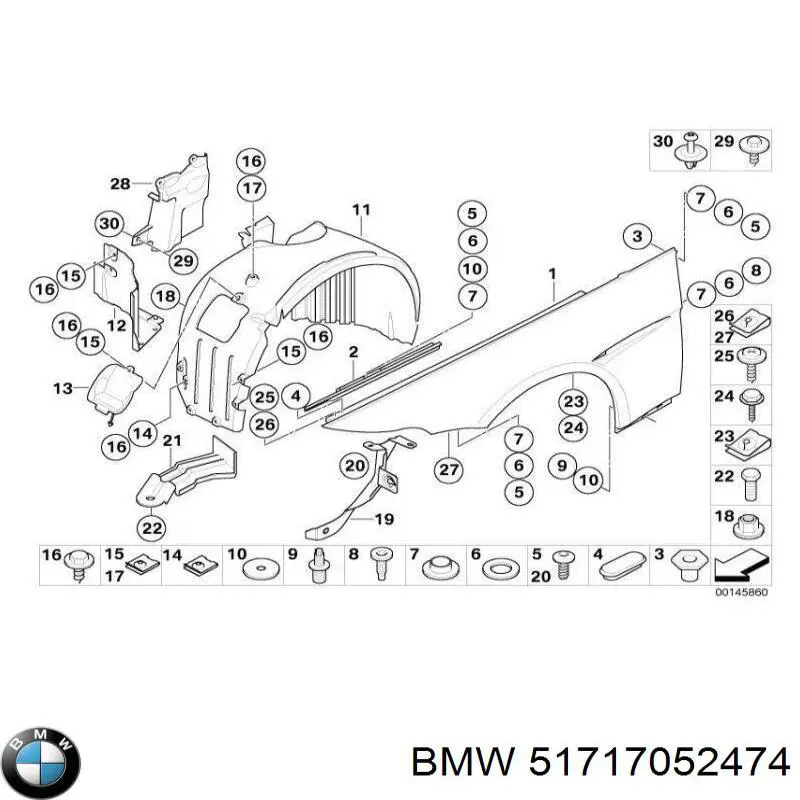 51717052474 BMW Подкрылок переднего крыла, правый передний