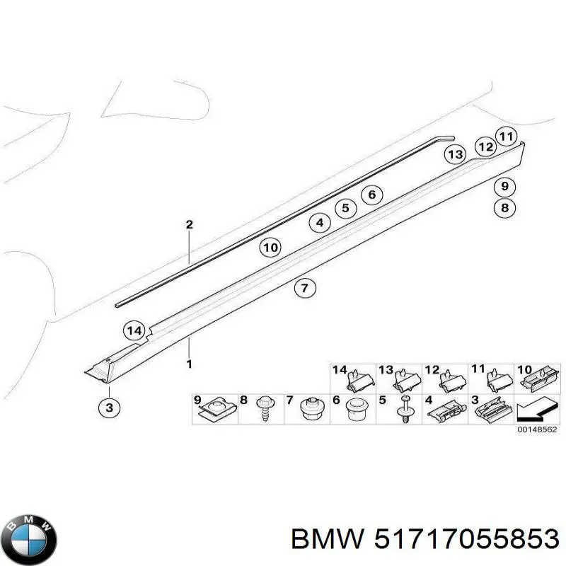 Пистон крепления подкрылка переднего крыла BMW 51717055853 цена, от 0.68 USD