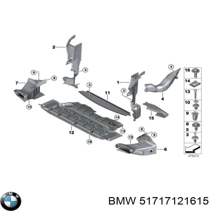 51717121615 BMW Воздуховод тормозного диска левый