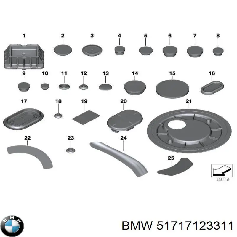 Подушка домкрата нижняя, поддомкратник BMW 51717123311