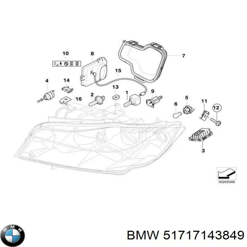 Лючок подкрылка переднего левого BMW 51717143849
