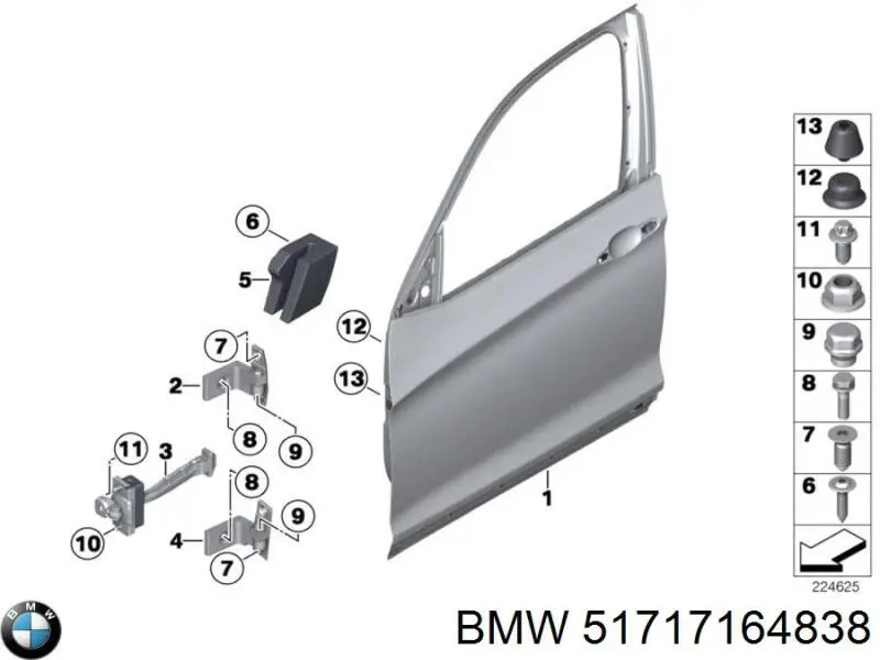 51717164838 BMW pára-choque (grade de proteção de amortecedor traseiro)