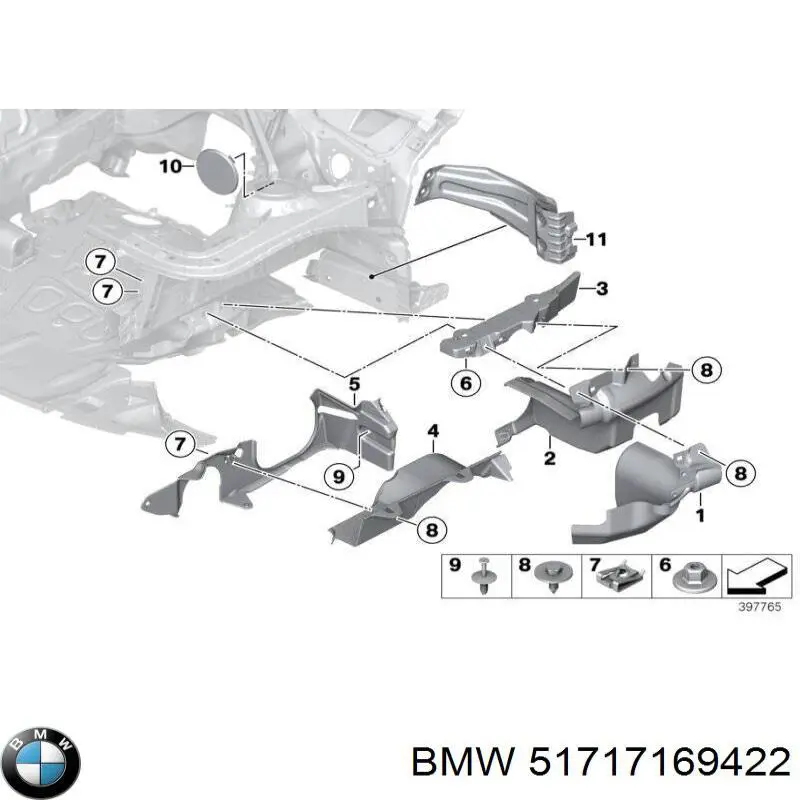 Перегородка моторного отсека BMW 7169422 цена, от 30.65 USD
