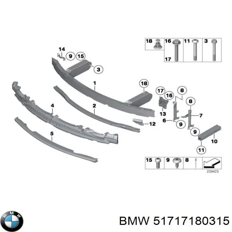 Распорка передних стоек подвески левая BMW 51717180315 цена, от 3.80 USD