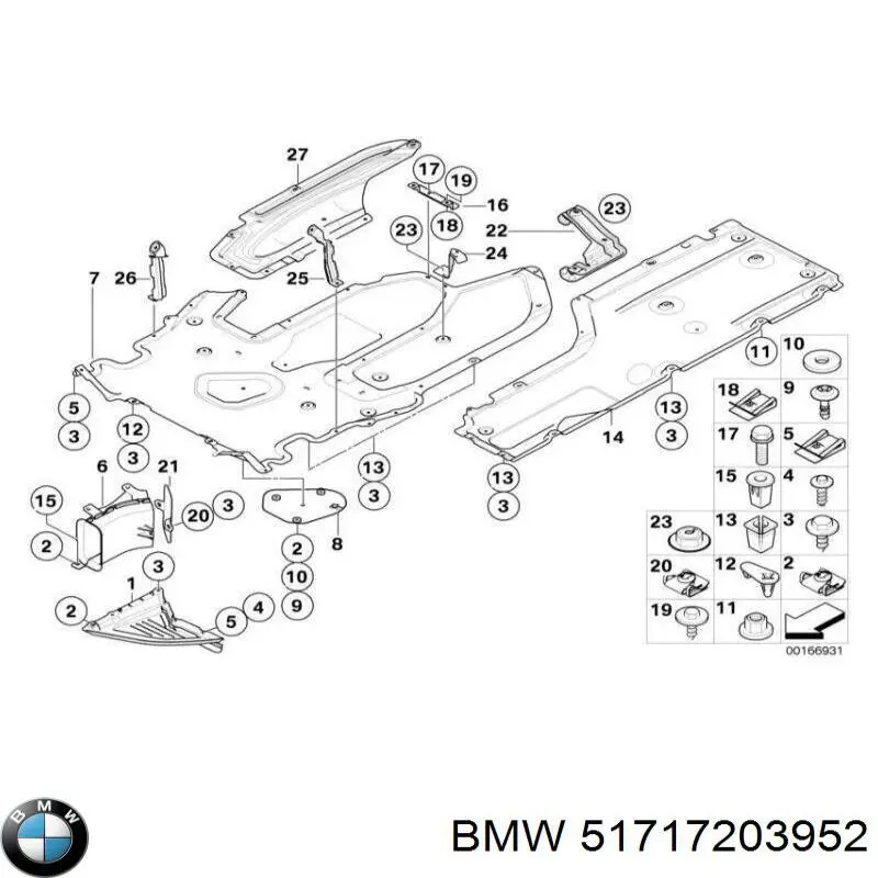 51717203952 BMW Защита двигателя правая
