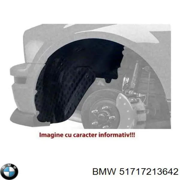 51717213642 BMW guarda-barras direito dianteiro do pára-lama dianteiro