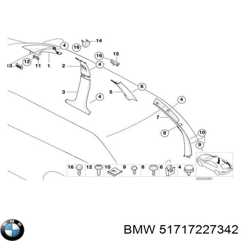 Решетка дворников 51717227342 BMW