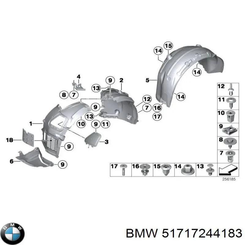 51717244183 BMW подкрылок крыла переднего левый задний