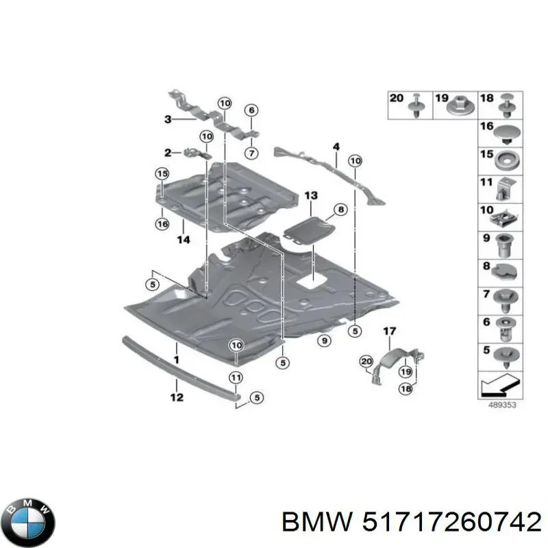 Купить 51717260742 BMW Щиток грязезащитный передней арки крыла