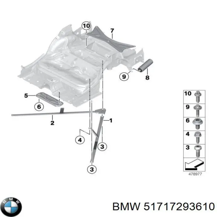 Молдинг стекла заднего BMW 51717293610 цена, от 38.01 USD