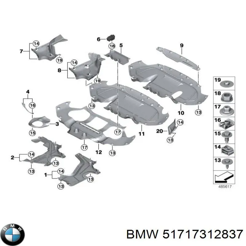 Купить 51717312837 BMW Подкрылок крыла переднего левый передний