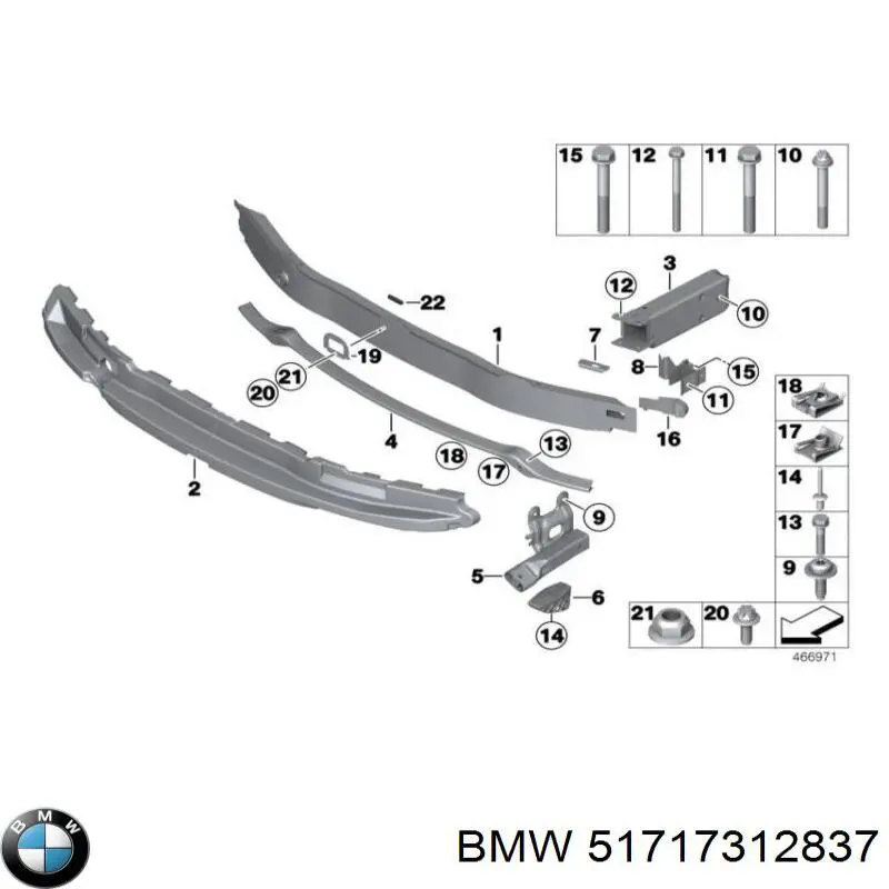 51717312837 BMW подкрылок крыла переднего левый передний