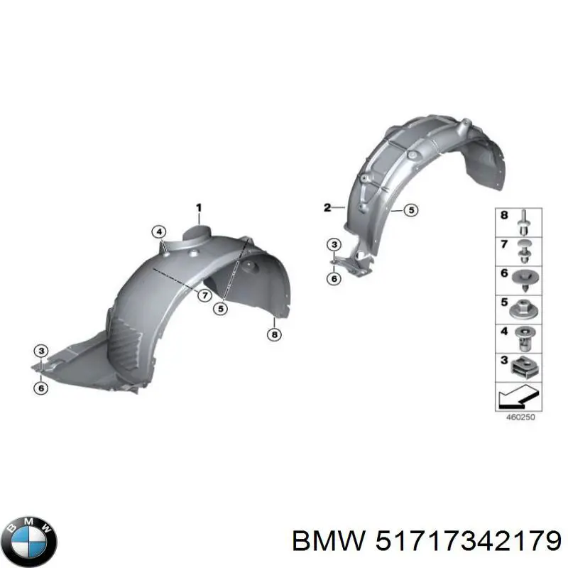 Подкрылок передний левый 51717342179 BMW