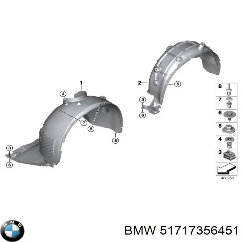 51717356451 BMW Подкрылок крыла переднего левый