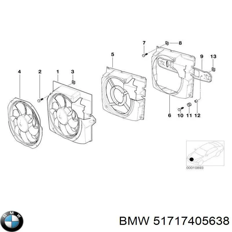 Решетка дворников, левая BMW 51717405638 цена, от 11.40 USD
