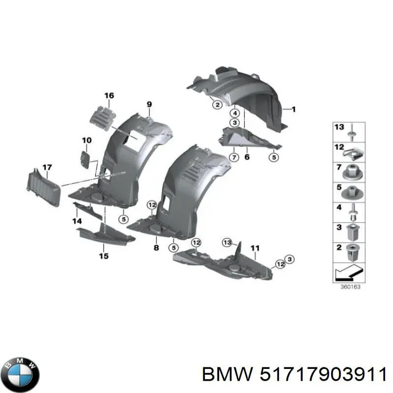 51717903911 BMW proteção de motor esquerdo