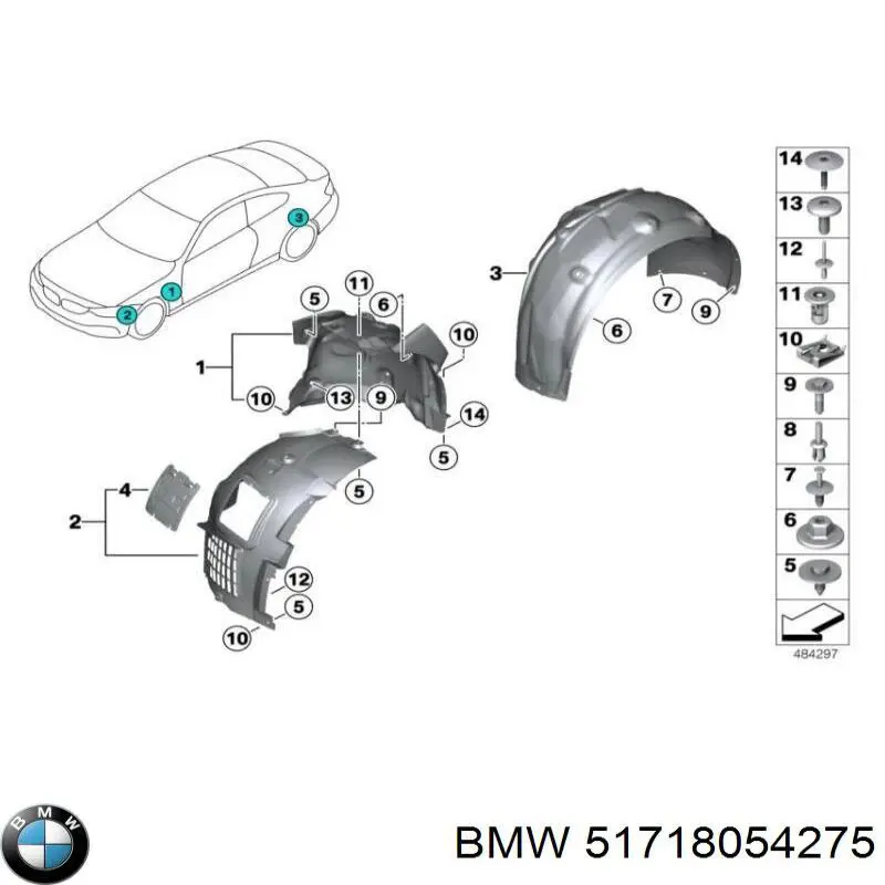 Подкрылок задний левый 51718054275 BMW