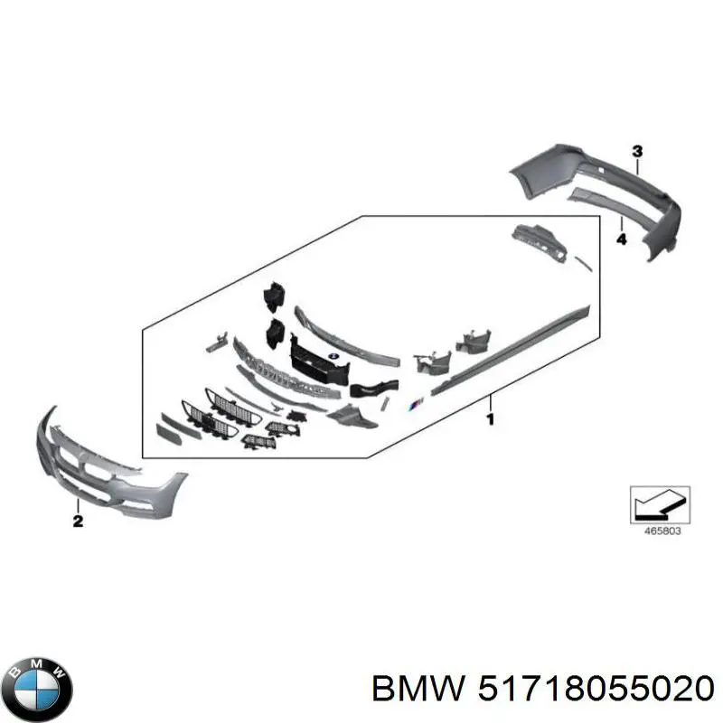 51718055020 BMW Защита бампера переднего правая