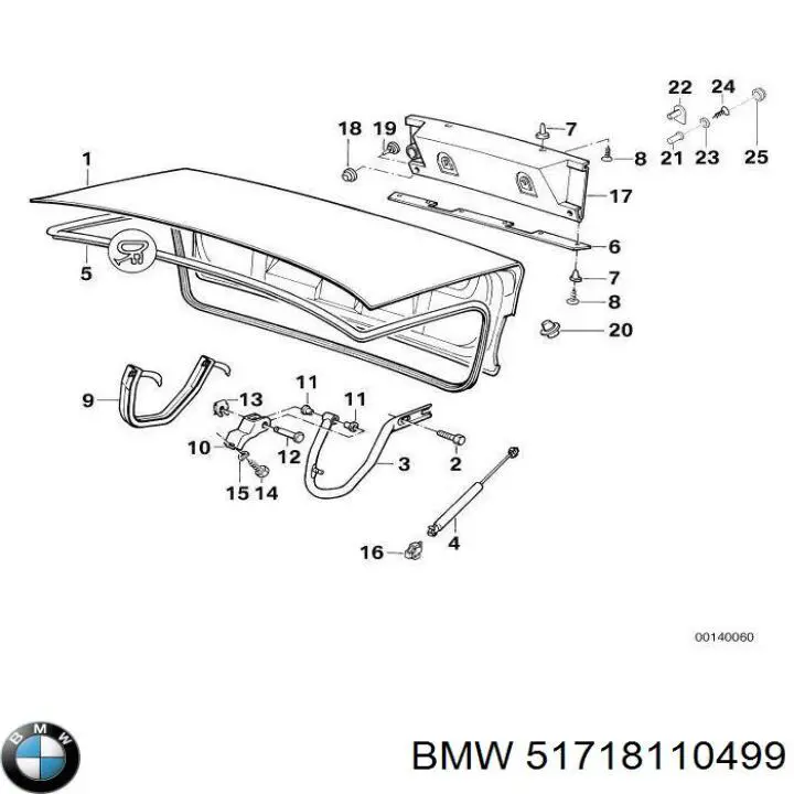 Уплотнитель багажника (двери 3/5-й задней) 51718110499 BMW