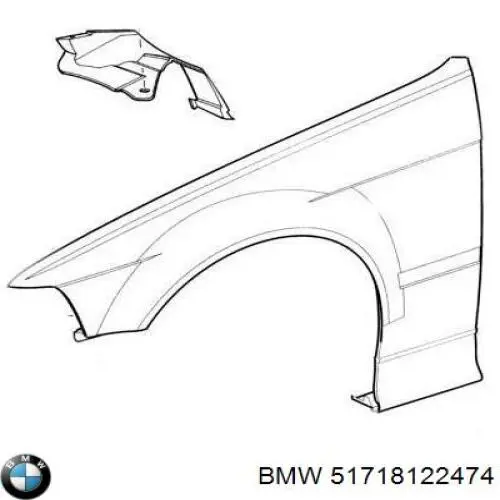 Подкрылок передний правый 51718122474 BMW