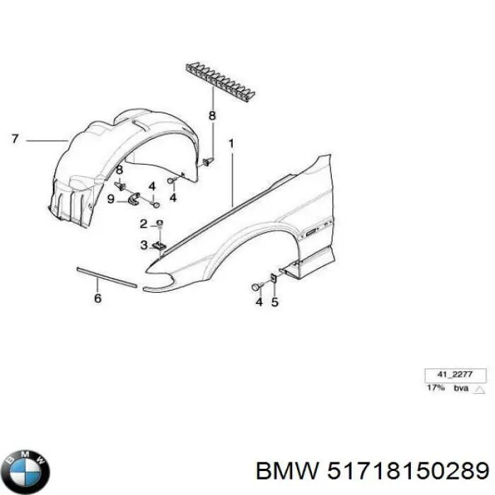 51718150289 BMW подкрылок крыла переднего левый