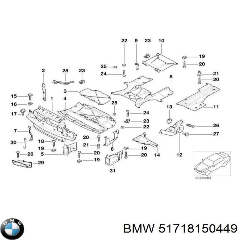 Protección motor izquierda 51718150449 BMW