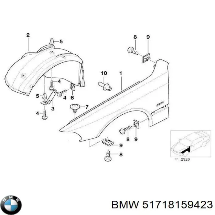  Подкрылок передний левый BMW 5 