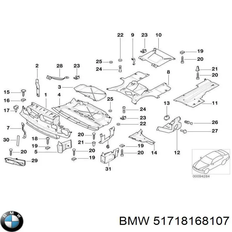 Proteção de motor traseiro para BMW 7 (E38)