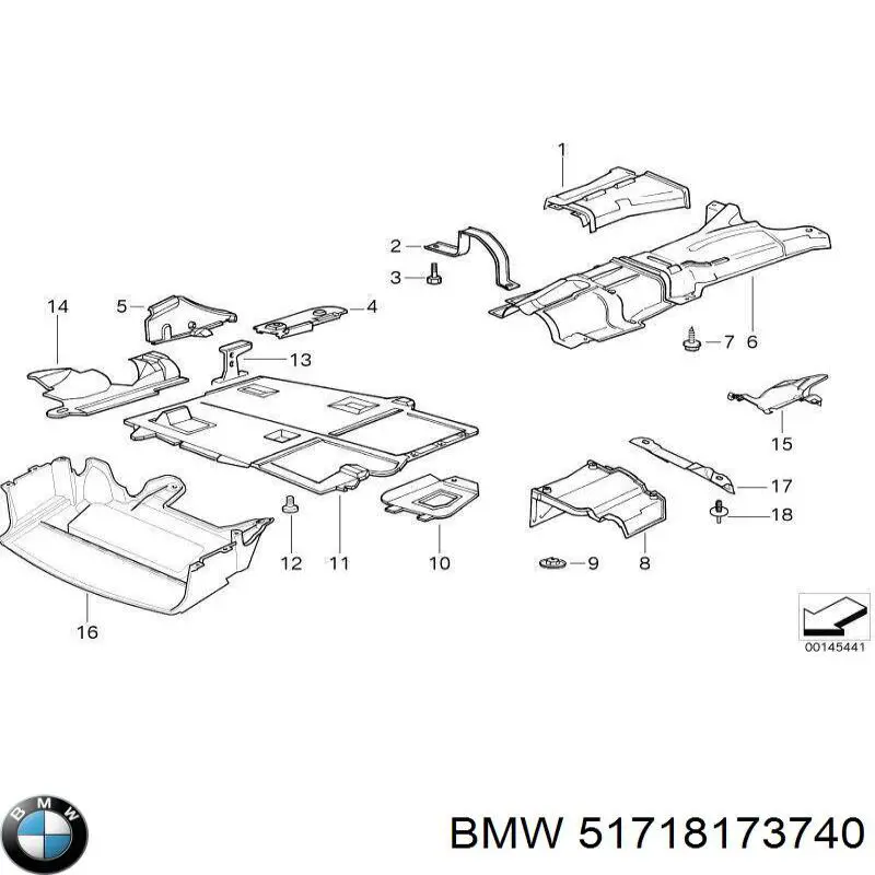 Купить 51718173740 BMW Щит предохранительный