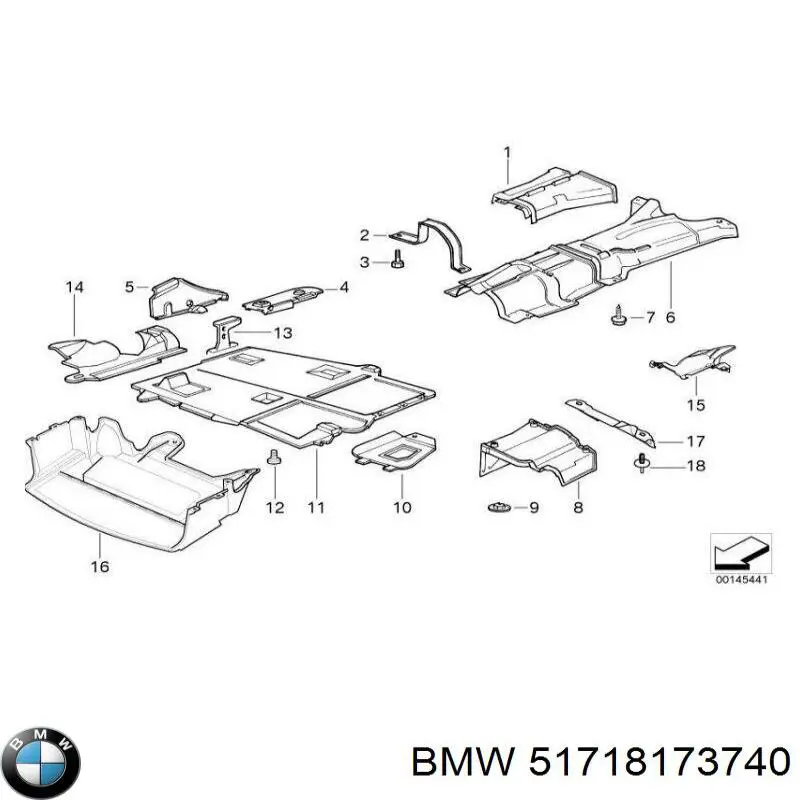 51718173740 BMW proteção de motor, de panela (da seção de motor)