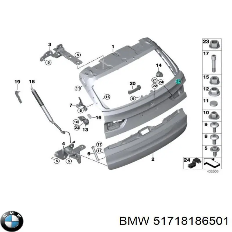 Автомобильные стекла BMW 51718186501