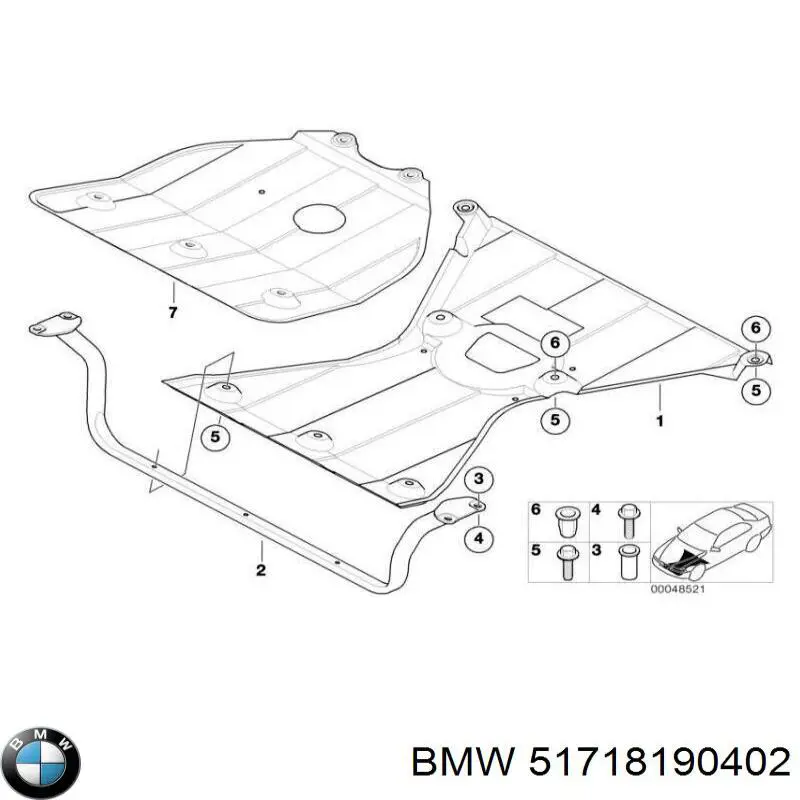 Защита двигателя, поддона (моторного отсека) на BMW 7 (E38) купить.