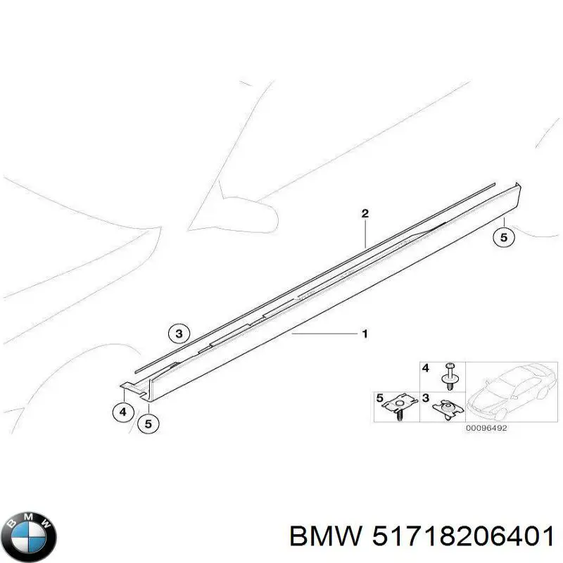 Порог внешний левый 51718171659 BMW