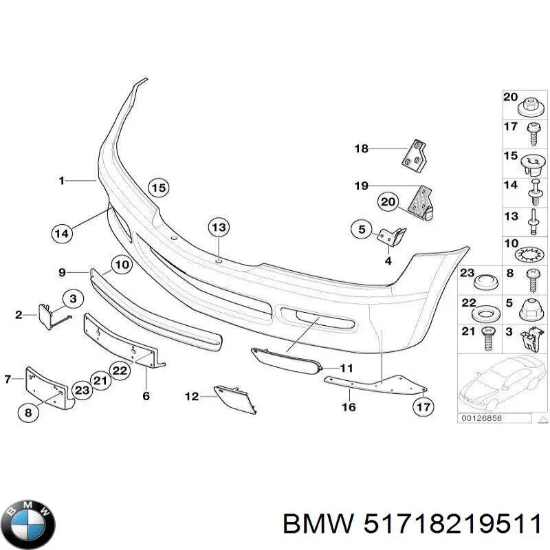 Пистон крепления подкрылок 51718219511 BMW