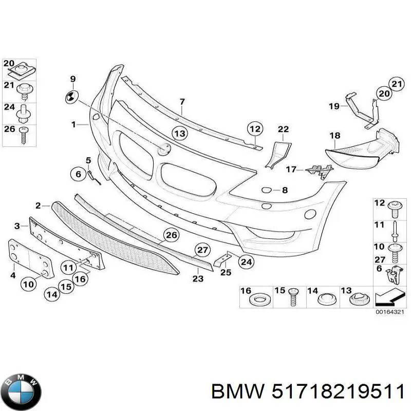 Купить 51718219511 BMW Пистон крепления подкрылок