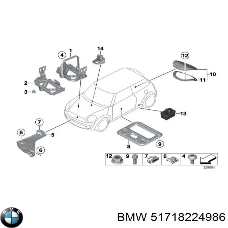51718224986 BMW подкрылок крыла переднего правый передний