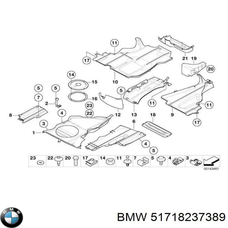 Абсорбер заднего бампера 51718237389 BMW