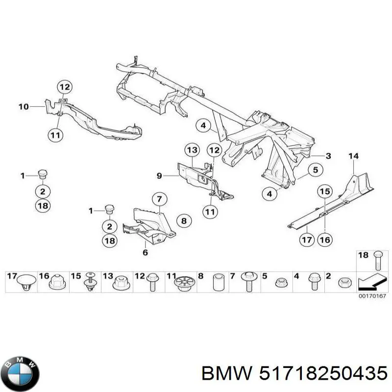 Кронштейн компрессора кондиционера BMW 51718250435
