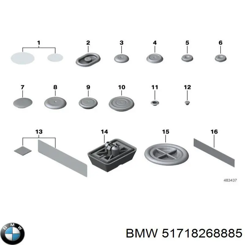 Подушка домкрата нижняя, поддомкратник BMW 51718268885