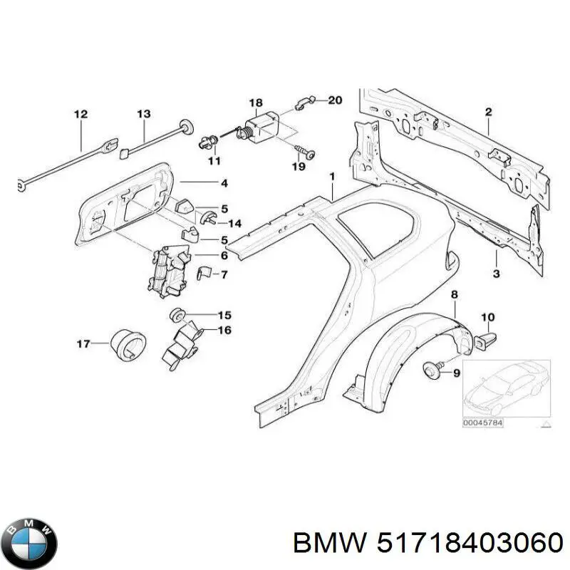 Подкрылок крыла заднего правый на BMW X5 (E53) купить.