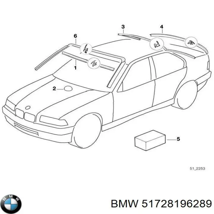 Уплотнитель двери передней (на кузове) BMW 51728196289 цена, от 33.52 USD