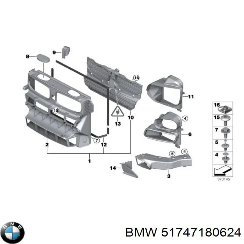 Conduto de ar do freio de disco direito para BMW X6 (E71)