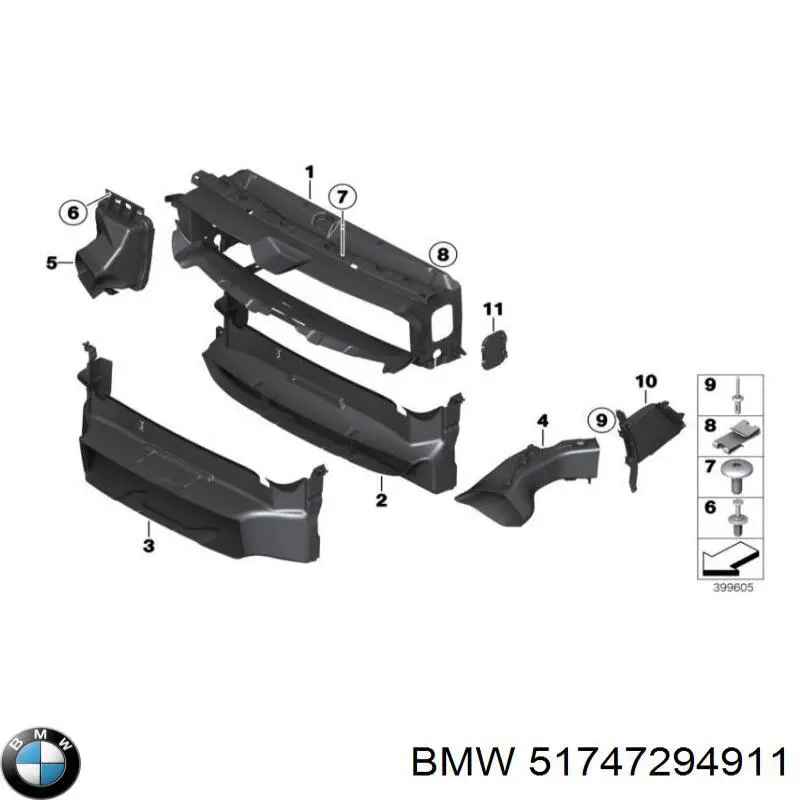 7294911 BMW Нижний дефлектор радиатора