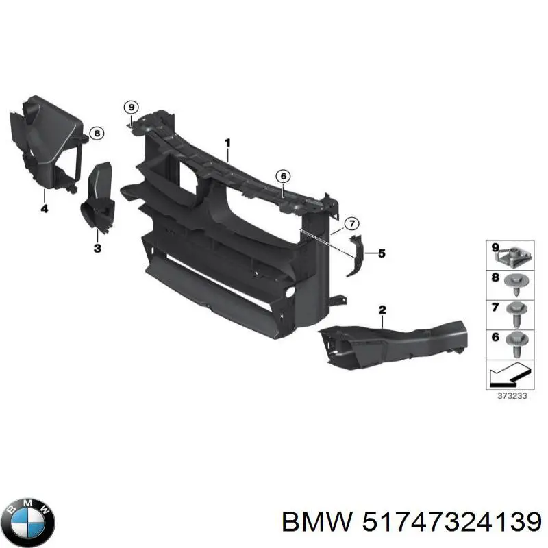 Воздуховод (дефлектор) радиатора левый BMW 51747324139 цена, от 39.05 USD