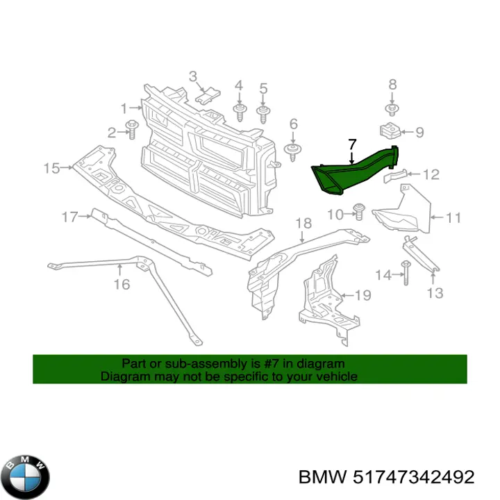 Купить 51747342492 BMW Воздуховод тормозного диска правый