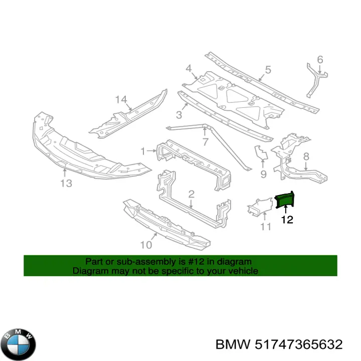 Купить 51747365632 BMW Воздуховод тормозного диска правый