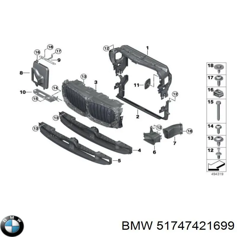 Conduto de ar do freio de disco esquerdo para BMW X7 (G07)